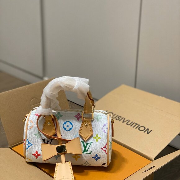 Louis Vuitton Mini Nano Speedy Monogram Multicolor Sac Bag White - Picture 3 of 9